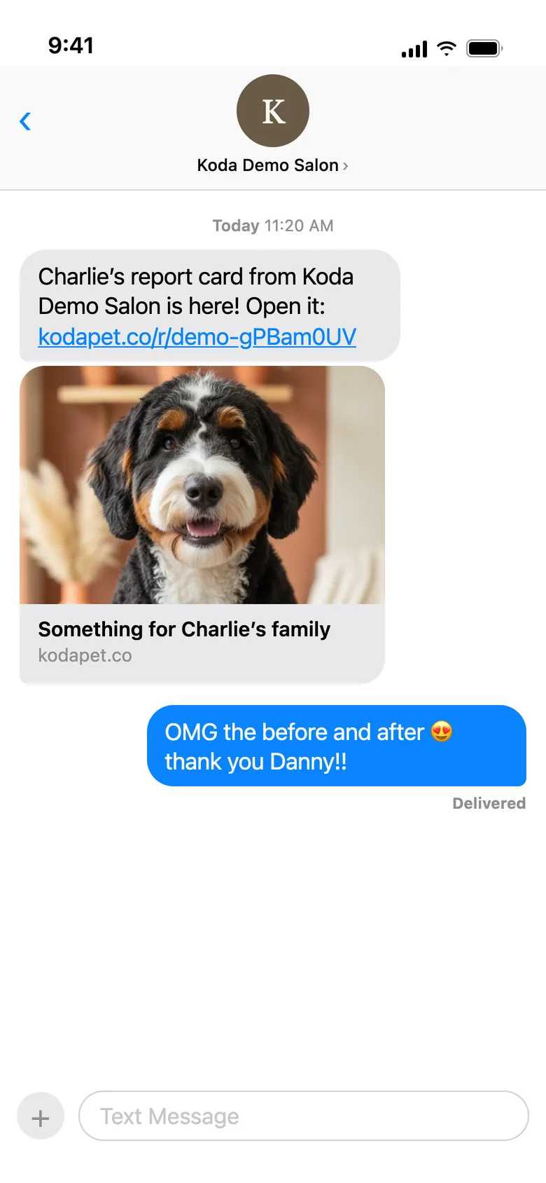 The report card arriving by text